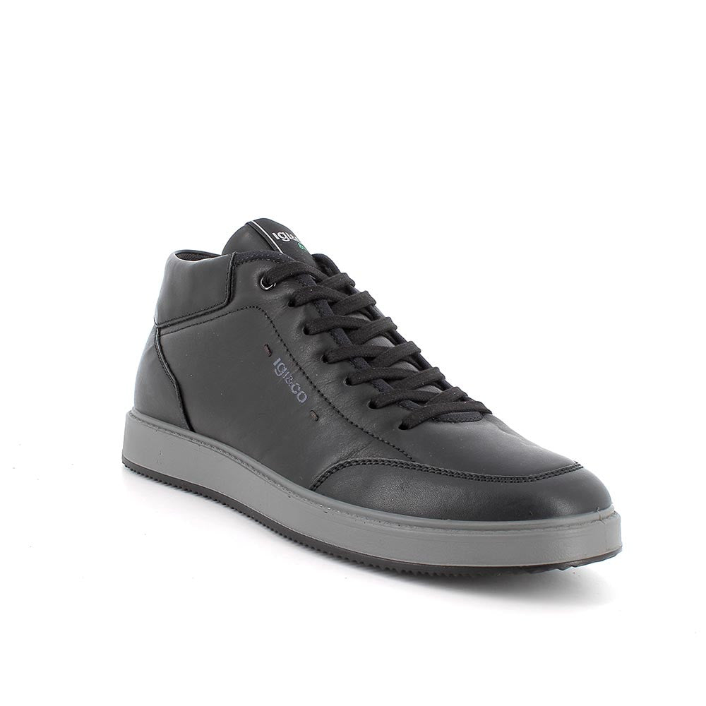 Igi&co Sneakers eco sostenibile in pelle nero – Sebastiano