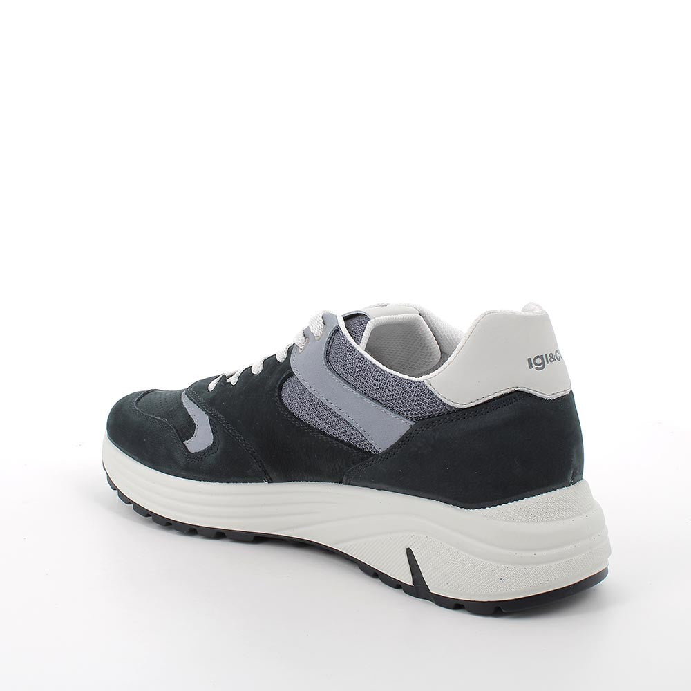 Igi&co Sneakers in pelle da uomo - blu (memory foam) - Igi&co