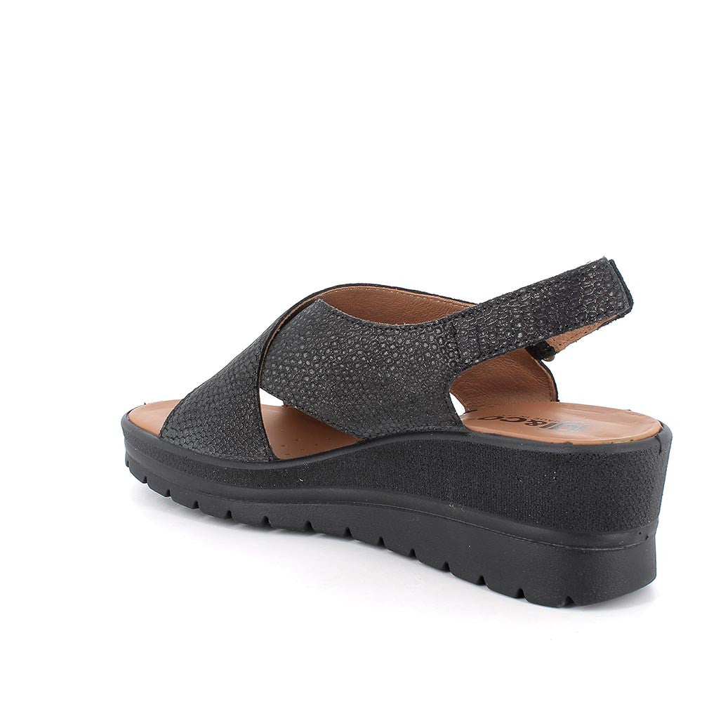 Igi&co Sandali con zeppa fasce incrociate in pelle - nero - Igi&co