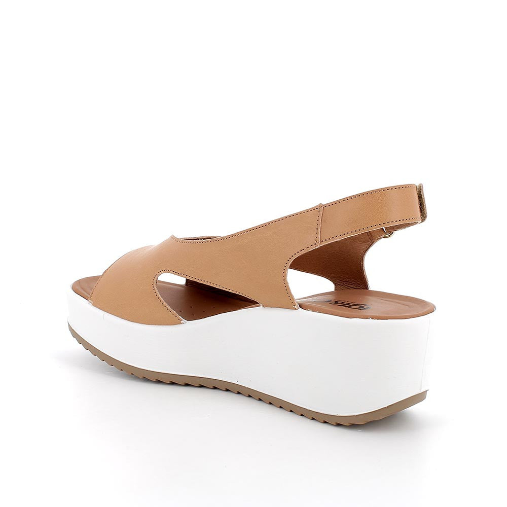 Igi&co Sandali con scollo e zeppa - in pelle marrone biscotto - Igi&co