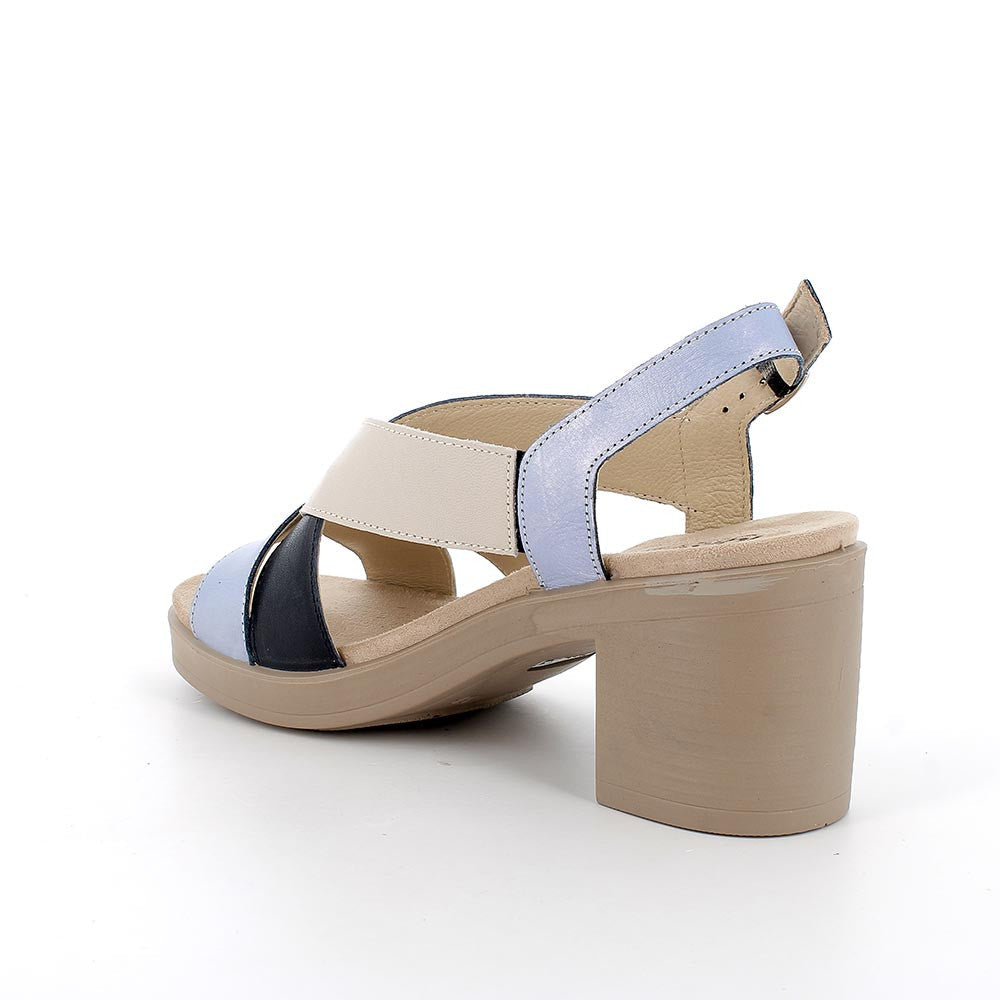Igi&co Sandali con tacco in pelle - blue e beige - Igi&co