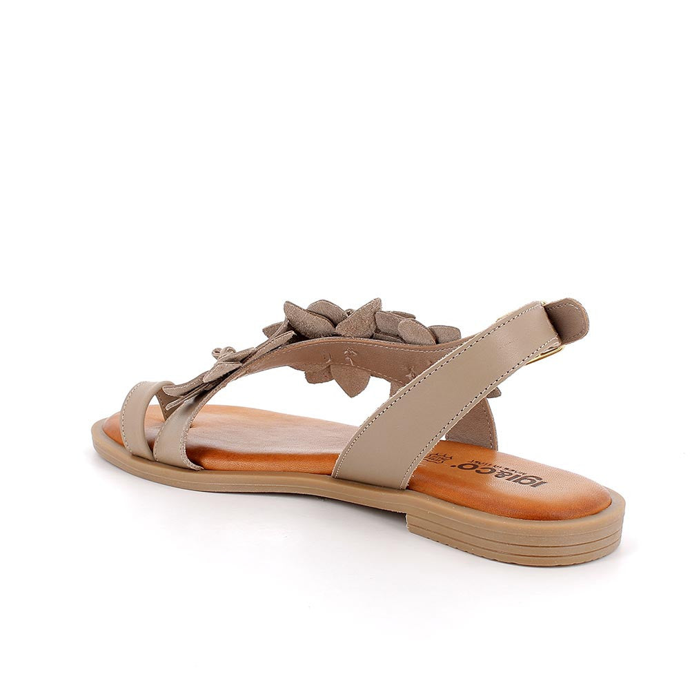 Igi&co Sandali infradito con fiori in pelle - taupe (memory foam) - Igi&co