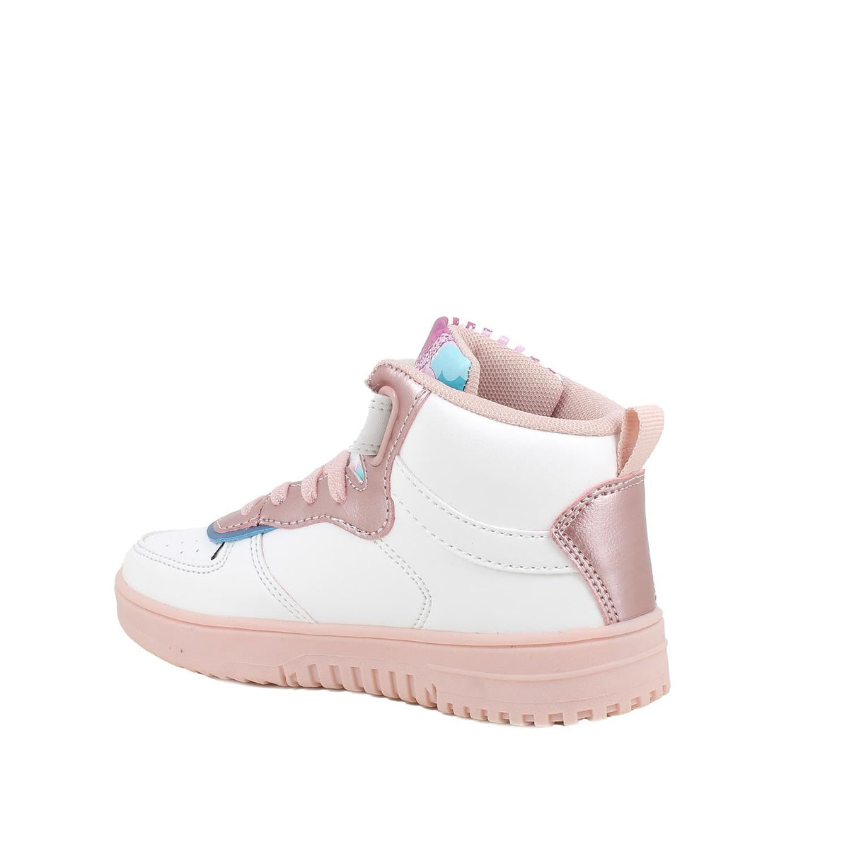 Primigi Sneakers Barbie alta mid-cut con ciusura strap e lacci elasticizzati - Rosa e bianco - Primigi
