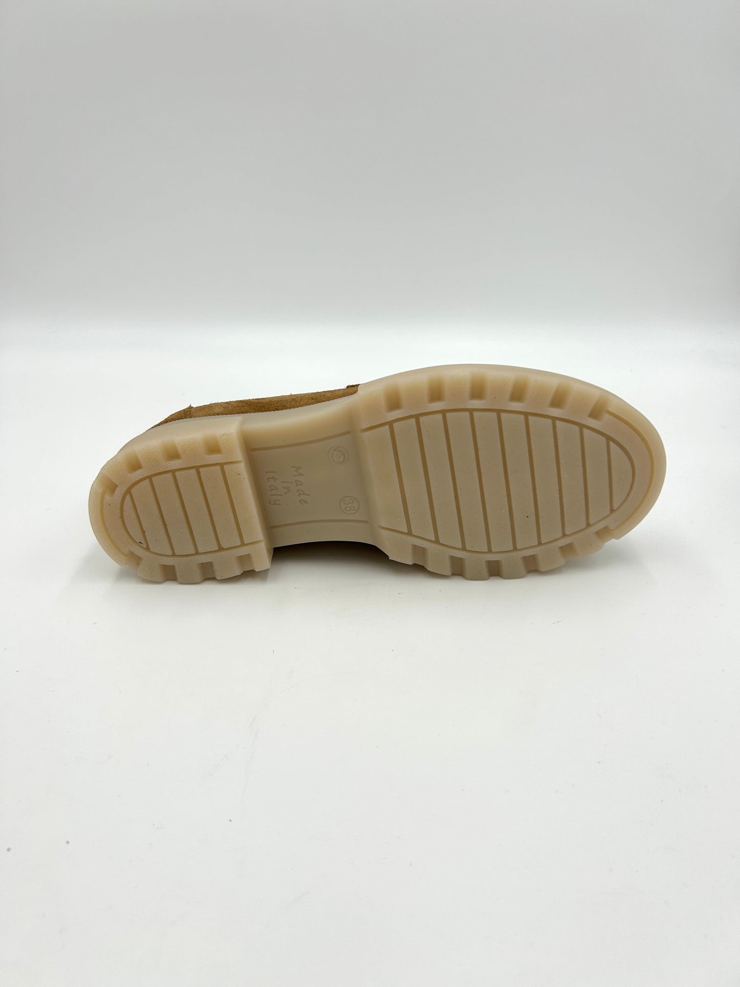 Made in italy Mocassino in pelle scamosciata - beige e marrone - Made in Italy