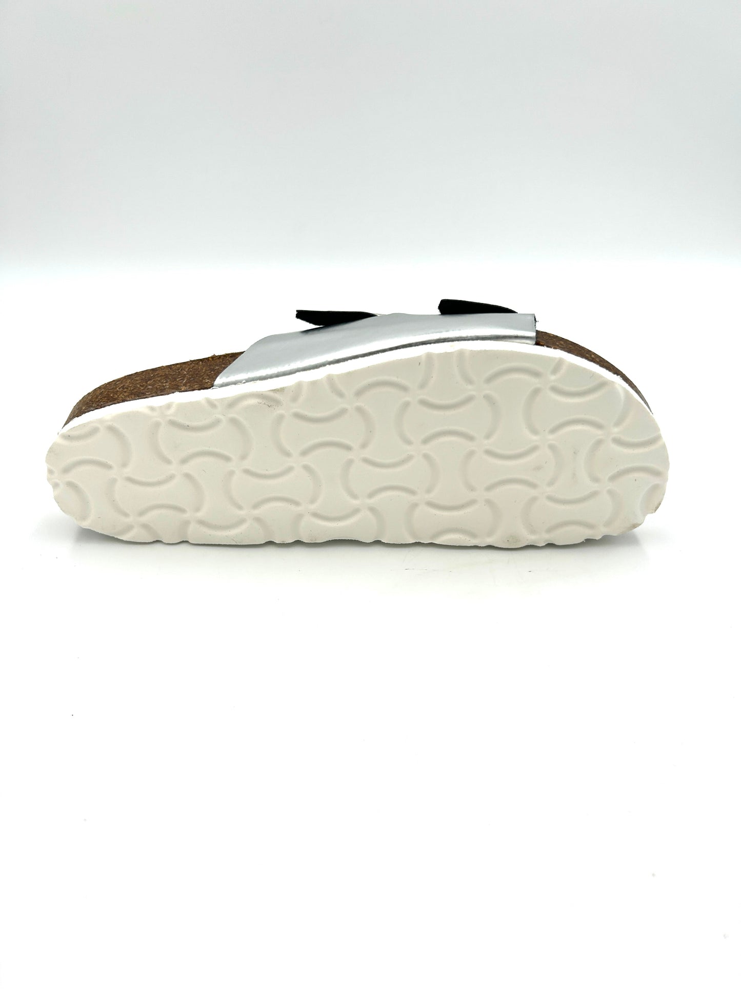 Gextop Sandali da donna in Similpelle con Doppia fibbia - Argento specchiato - Gextop