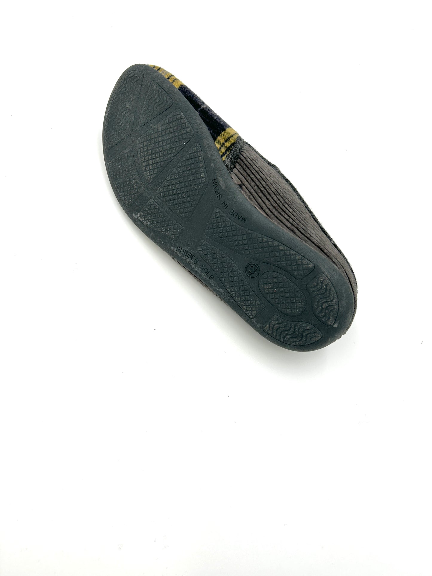 Uomo Due Pantofola Slippers Ciabatta chiusa fantasia tartan scozzese - nero