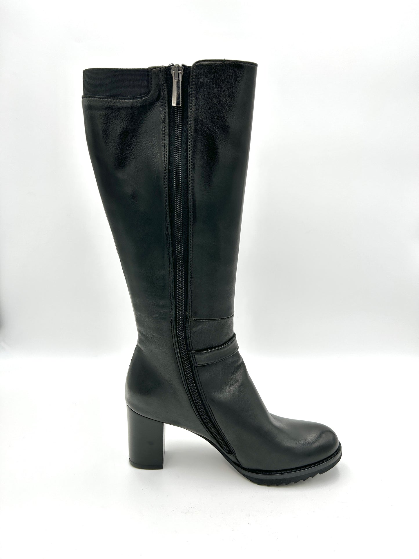 Made in italy Stivale con tacco elasticizzato con fibbia - nero - Made in Italy