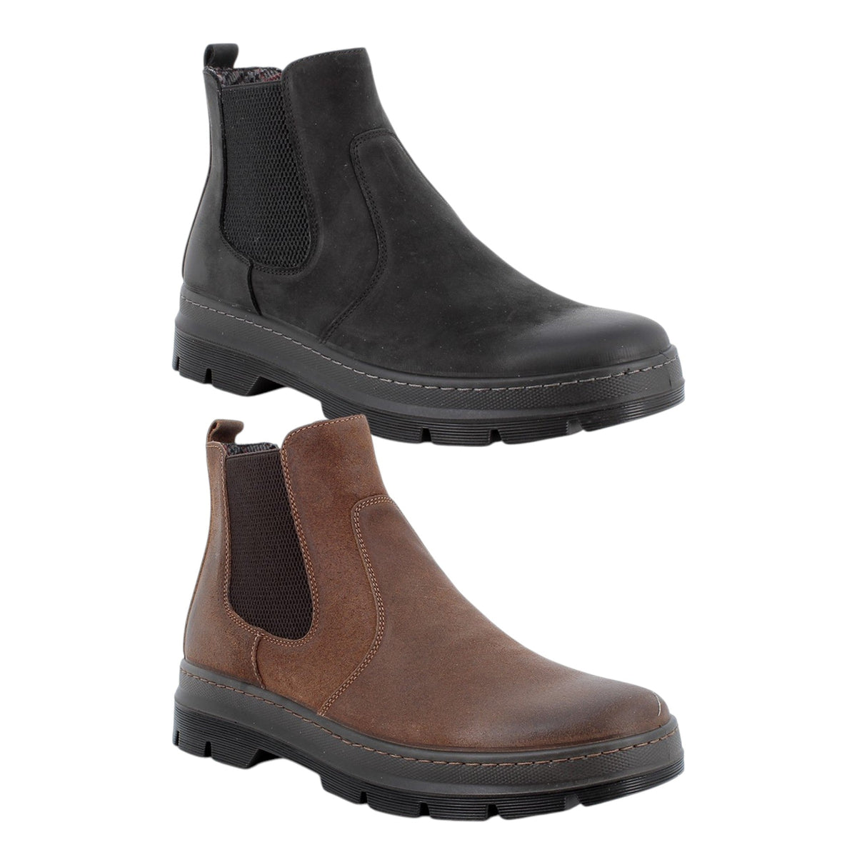 Igi&co Beatles da uomo in pelle /Nero o Marrone (memory foam) - Igi&co