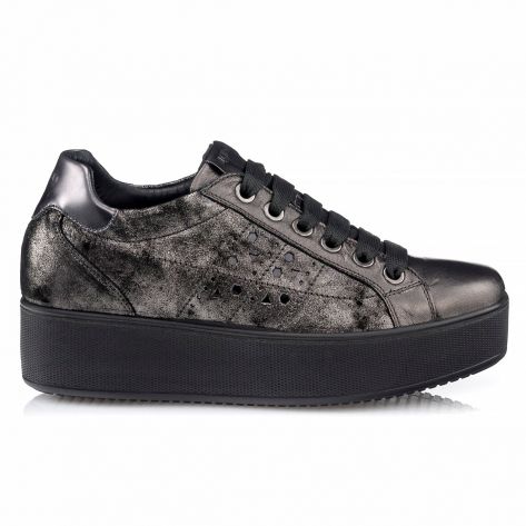 Igi&co Sneakers platform in pelle - grigia - Igi&co