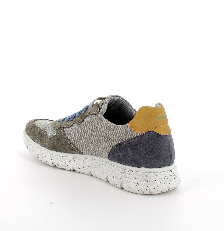 Igi&co Sneakers uomo tela e pelle scamosciata - verde (memory foam)