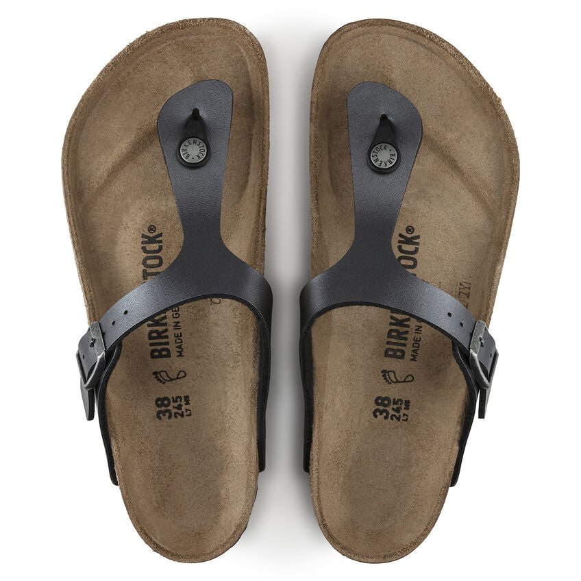Birkenstock Gizeh metallic black Birko-Flor - Birkenstock
