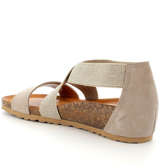 Igi&co Sandalo con zeppa a fasce beige (sottopiede memory foam) - Igi&co