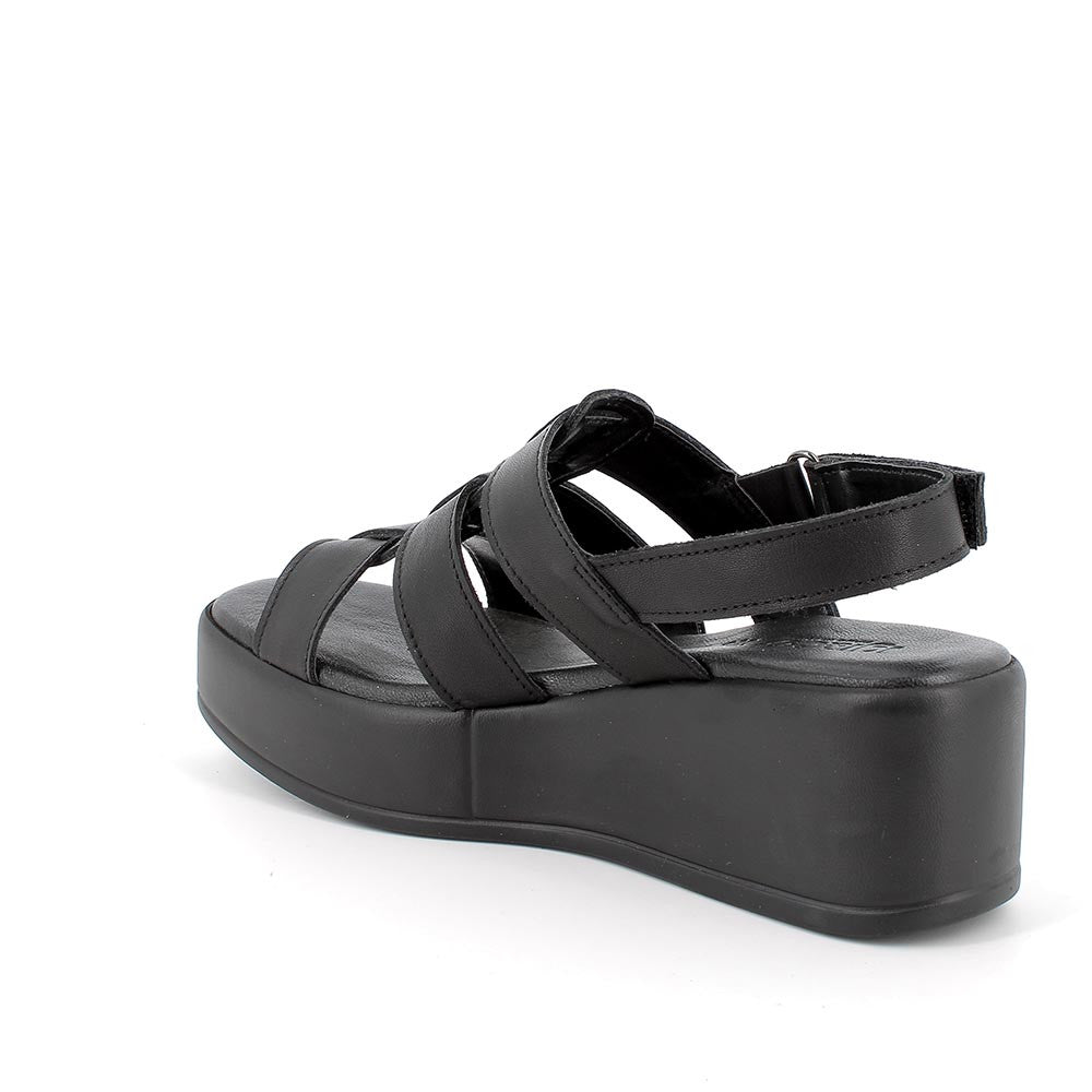 Igi&co Sandalo con zeppa in pelle a fascette - nero - Igi&co