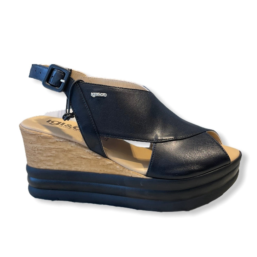 Igi&co sandalo zeppa nero - Igi&co