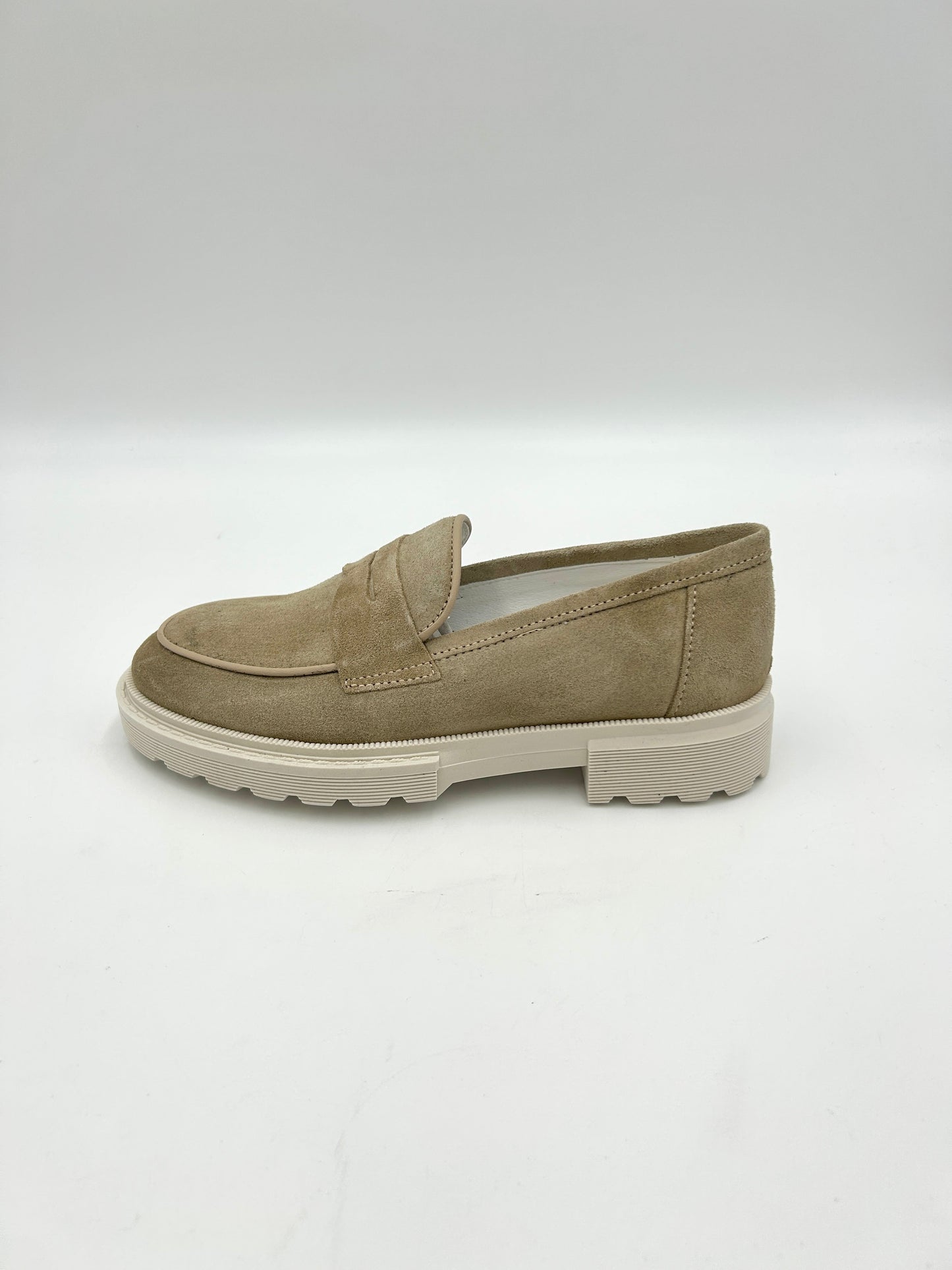 Made in italy Mocassino in pelle scamosciata - beige e marrone - Made in Italy