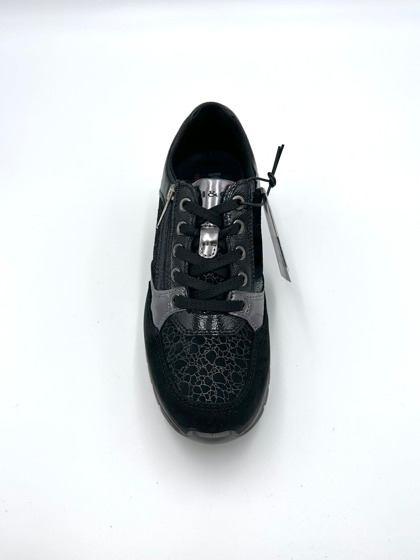 Igi&co Sneakers scamosciata fantasia in pelle nera - lacci e chiusura zip (memory foam) - Igi&co