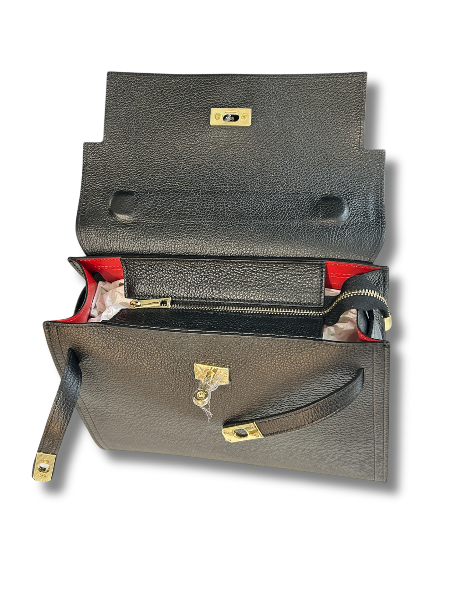 Borsa Made in Italy in Vera Pelle – Misura Grande | Nero - Made In Italy