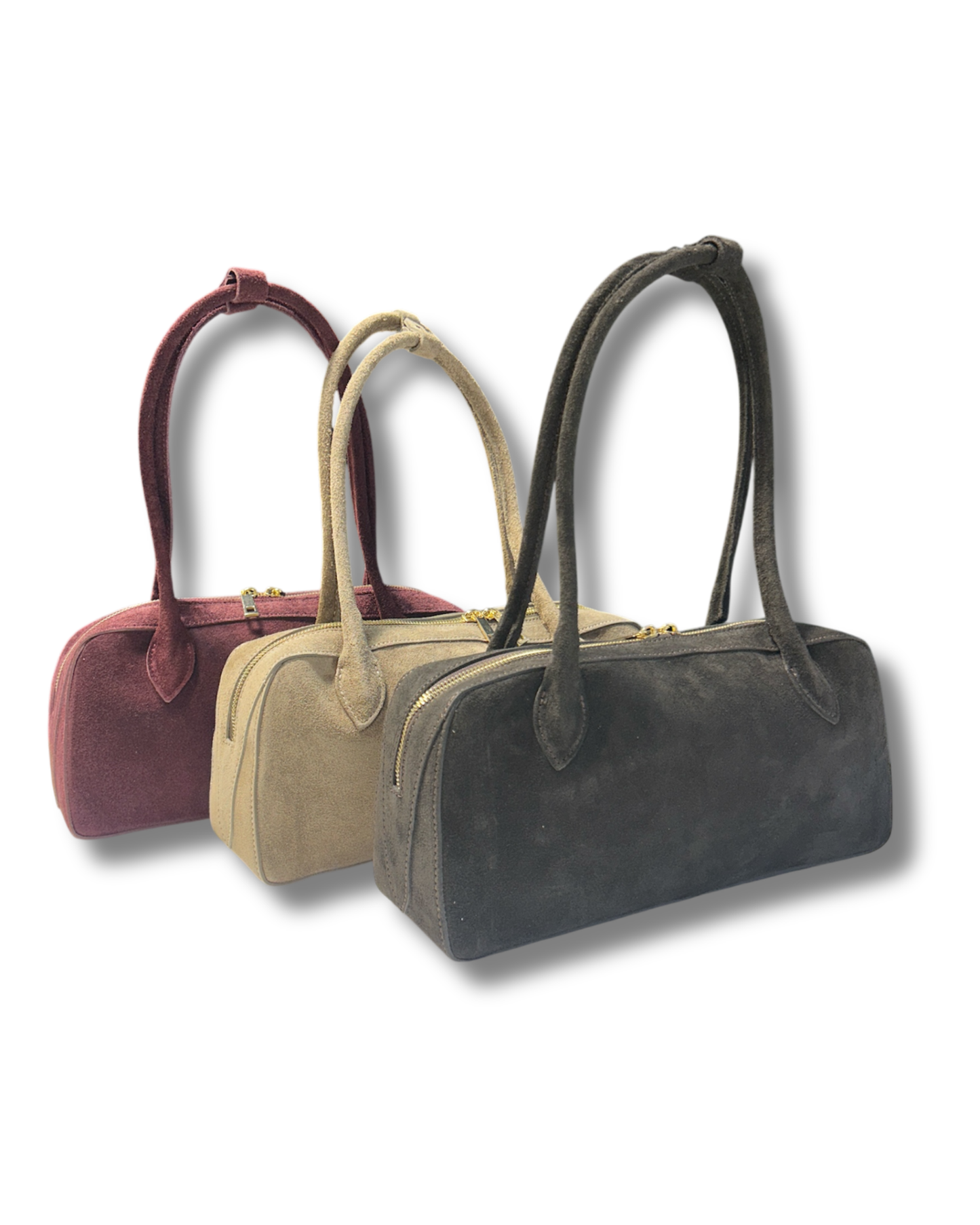 Borsa da Spalla Made in Italy in Vera Pelle – Modello Baguette | Bordeaux, beige e testa di moro - Made In Italy