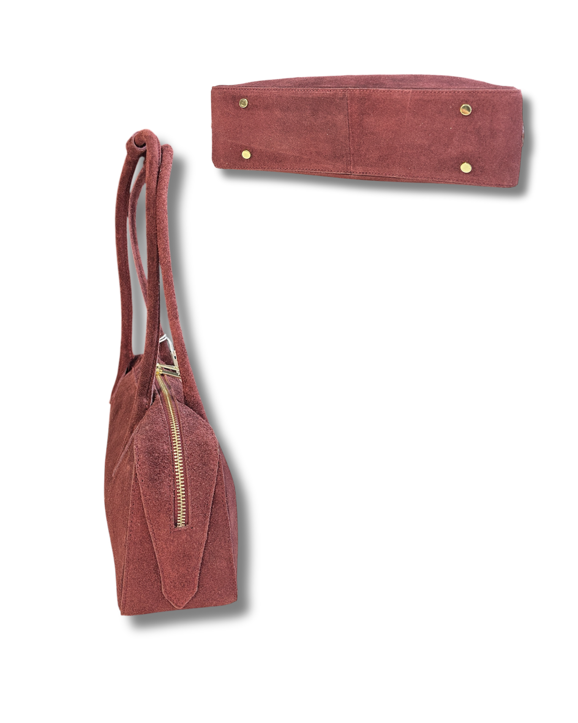 Borsa da Spalla Made in Italy in Vera Pelle – Modello Baguette | Bordeaux, beige e testa di moro - Made In Italy