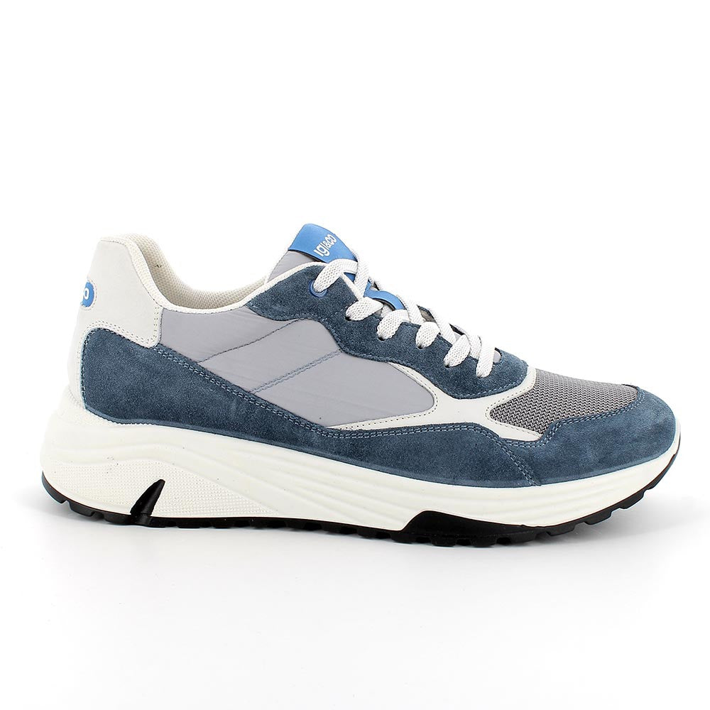Igi&co Sneakers uomo in tessuto tecnico e pelle (memory foam) - blu e grigio - Igi&co