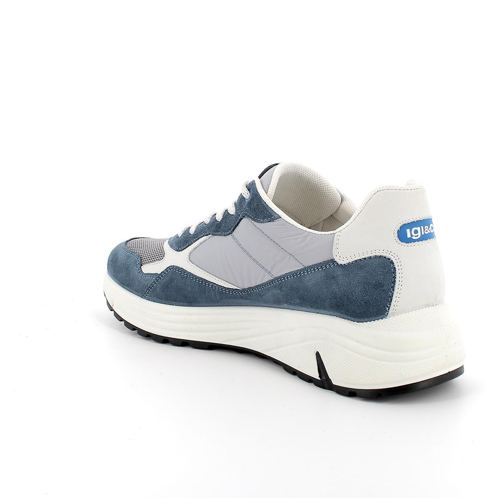 Igi&co Sneakers uomo in tessuto tecnico e pelle (memory foam) - blu e grigio - Igi&co