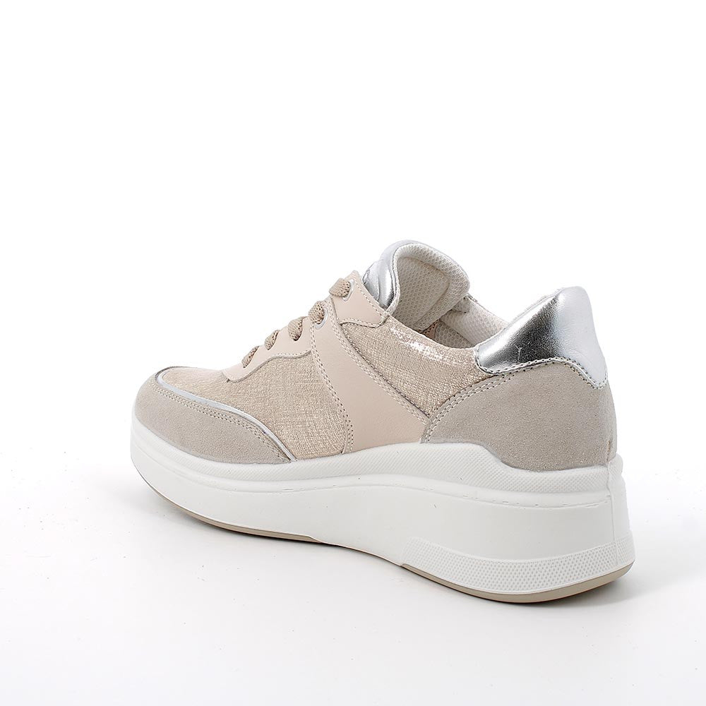 Igi&co Sneakers in pelle con zeppa - beige platino - Igi&co