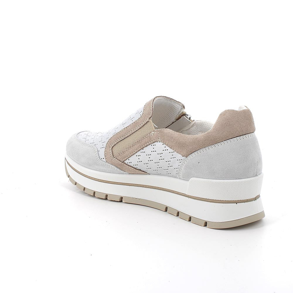 Igi&co Sneakers in pelle traspirante chiusura zip (memory foam) - argento cristal - Igi&co