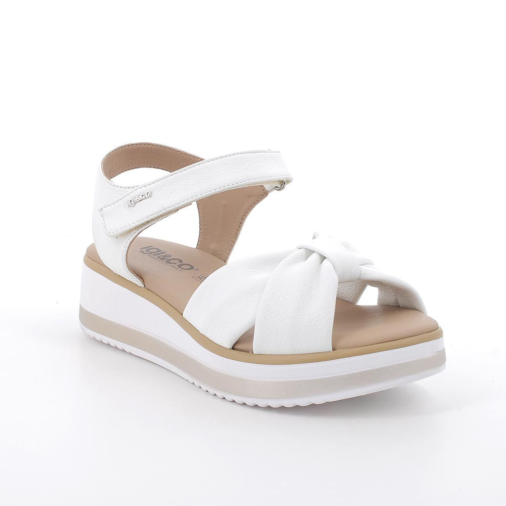 Igi&co Sandali in pelle con zeppa platform - bianco (memory foam) - Igi&co