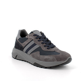 Igi&co Sneakers uomo in pelle - grigio e nero (memory foam) - Igi&co