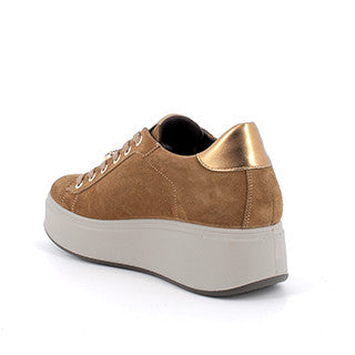 Igi&co Sneakers con zeppa in pelle da donna - cognac - Igi&co