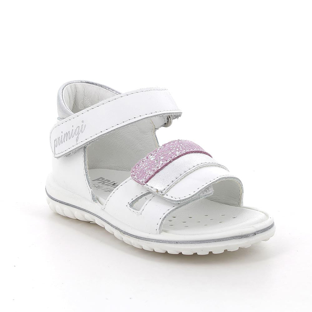 Primigi Sandali bambina fasce regolabili - bianco e glitter - Primigi