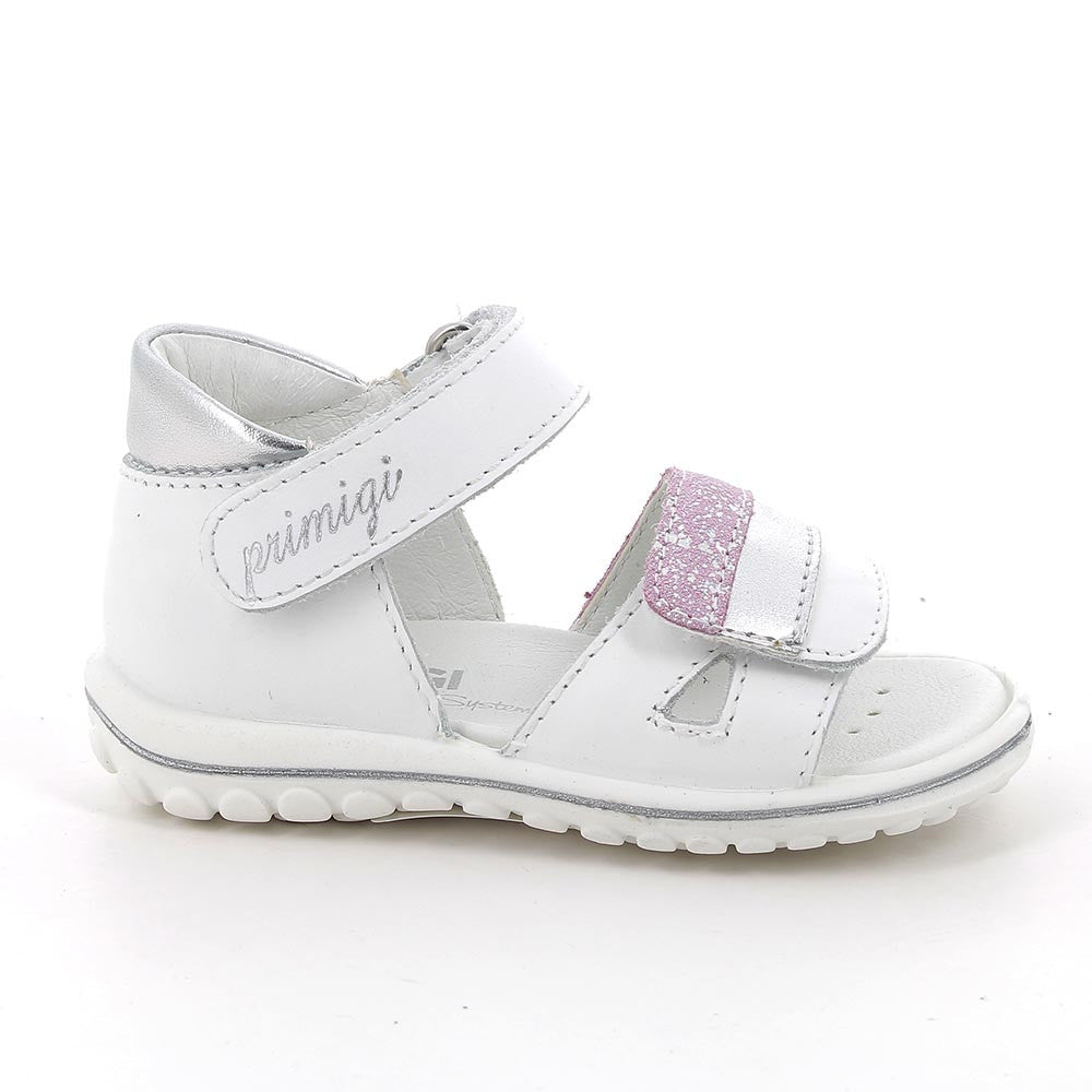 Primigi Sandali bambina fasce regolabili - bianco e glitter - Primigi