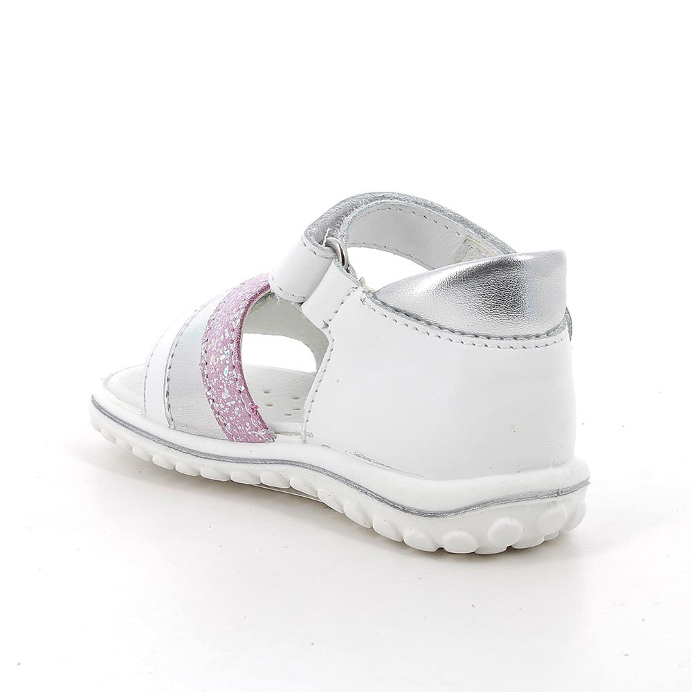 Primigi Sandali bambina fasce regolabili - bianco e glitter - Primigi