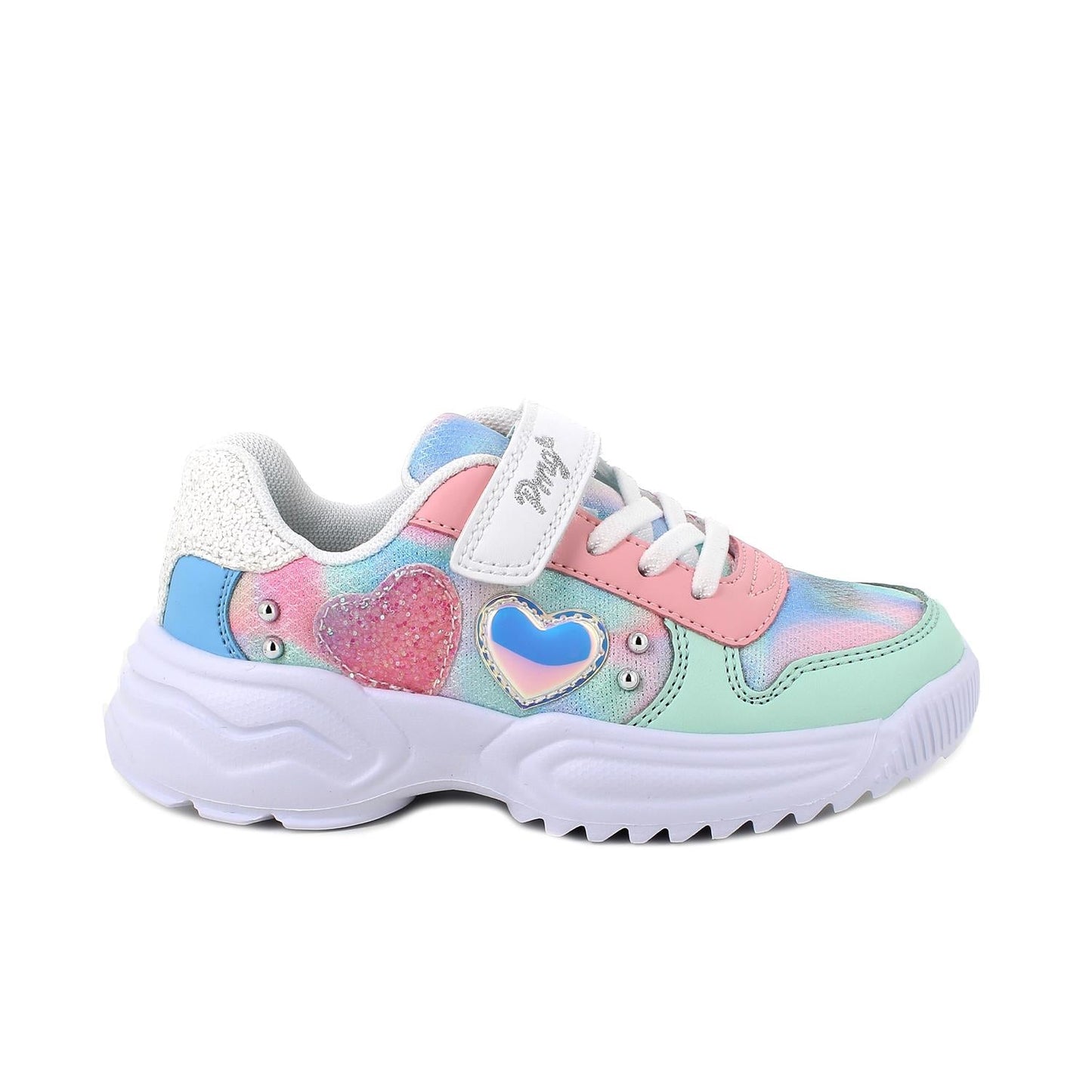 Primigi Sneakers chiusura a strappo e lacci finti - rosa e turchese - Primigi