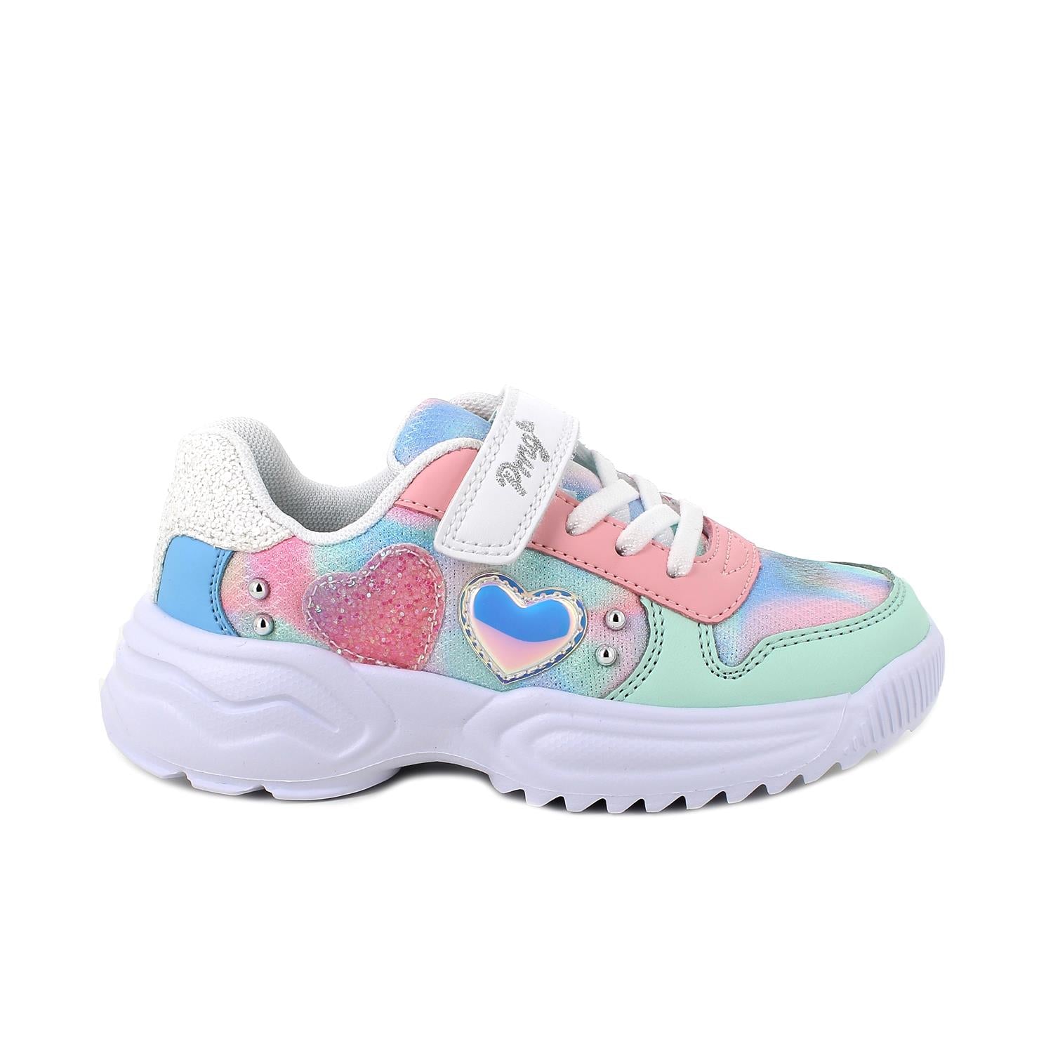 Primigi Sneakers chiusura a strappo e lacci finti - rosa e turchese - Primigi