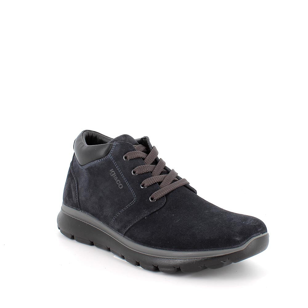 Igi&co Polacchine uomo con lacci blu scamosciato (memory foam) - Igi&co