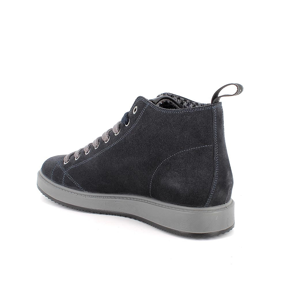 Igi&co Sneakers Polacchine con lacci da uomo - in pelle blu - Igi&co