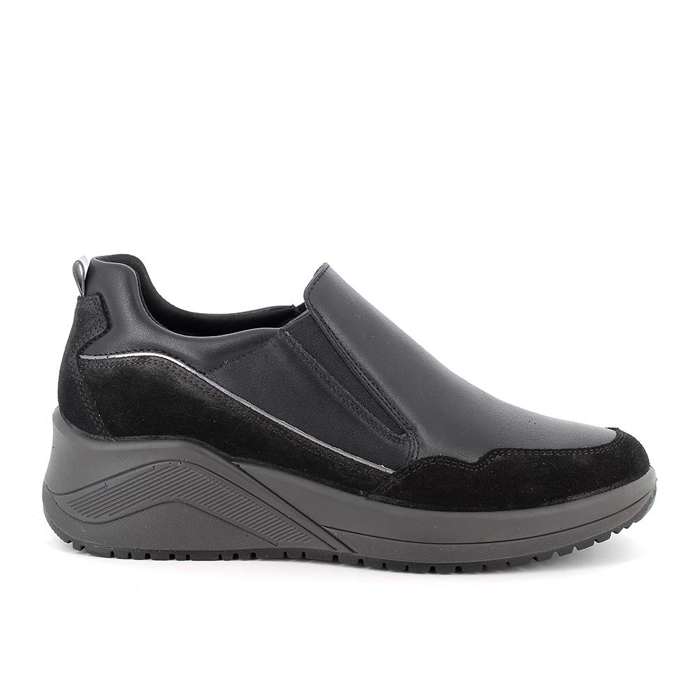 Igi&co Sneakers Slip on con zeppa in pelle - nera - Igi&co