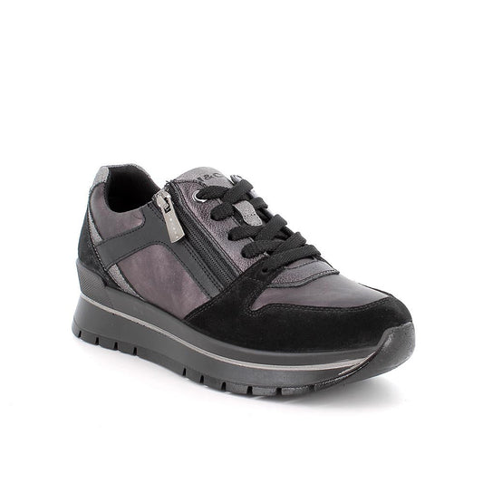 Igi&co Sneakers da donna nera con zip (memory foam) - Igi&co