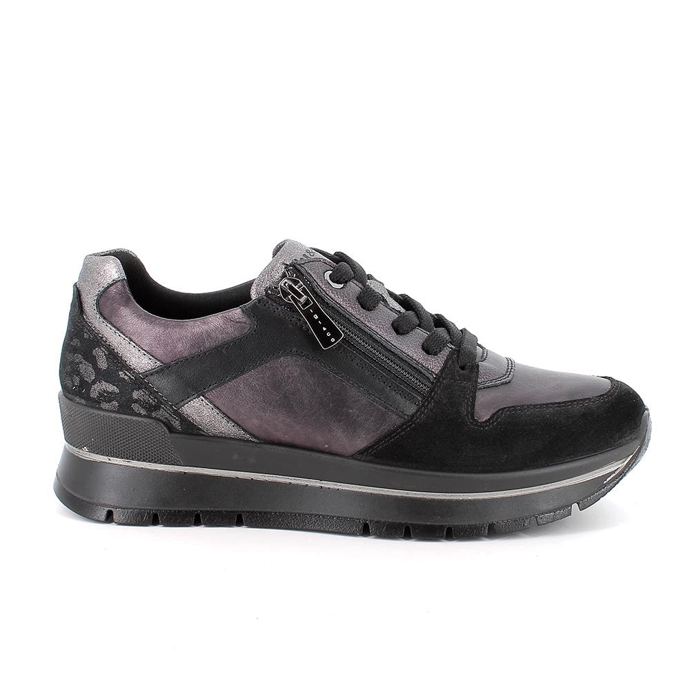 Igi&co Sneakers da donna nera con zip (memory foam) - Igi&co