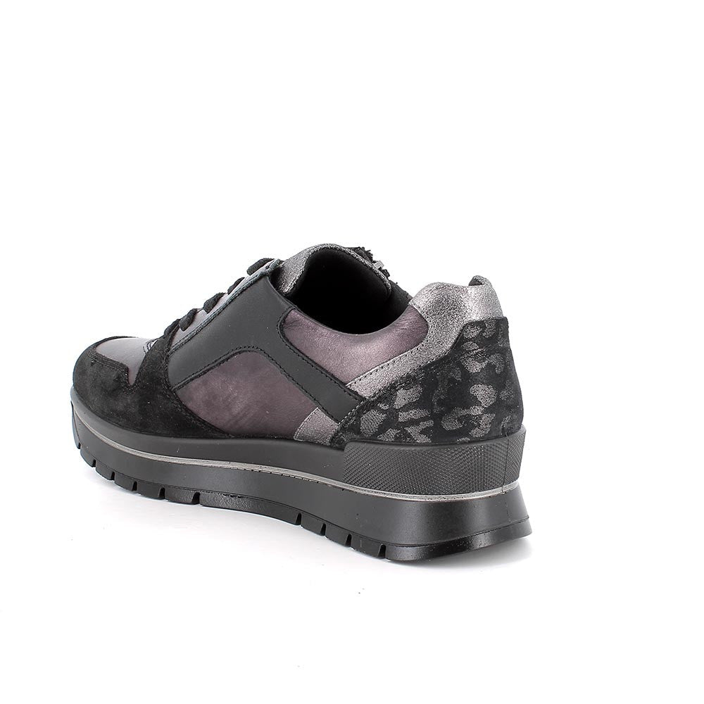Igi&co Sneakers da donna nera con zip (memory foam) - Igi&co