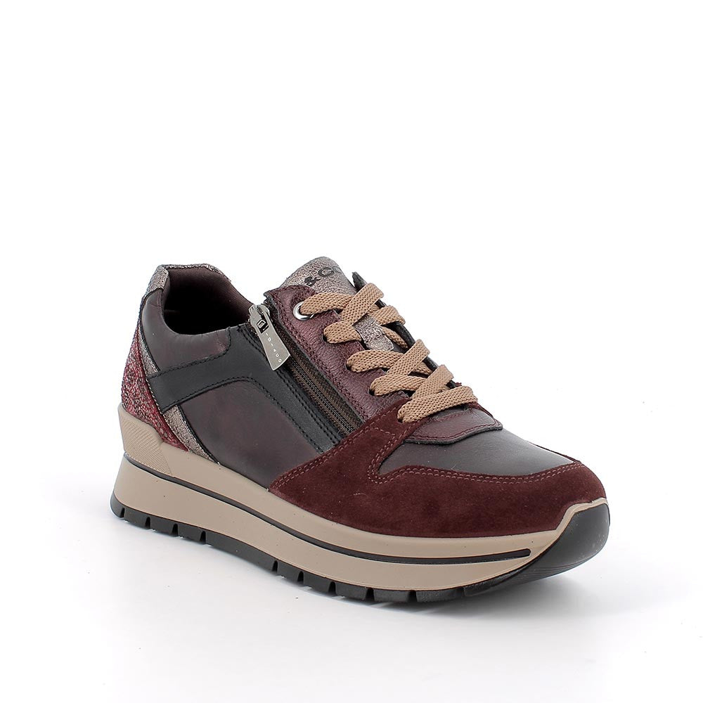 Igi&co Sneakers da donna bordeaux con zip (memory foam) - Igi&co