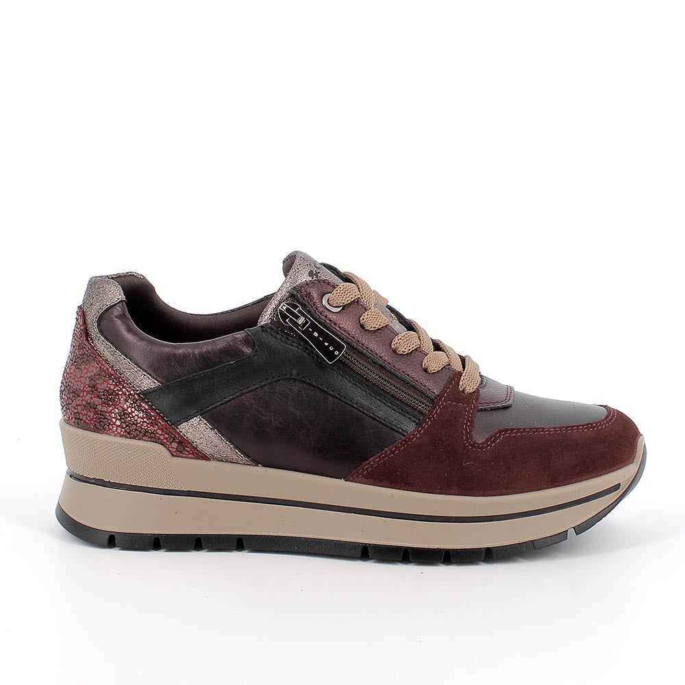 Igi&co Sneakers da donna bordeaux con zip (memory foam) - Igi&co