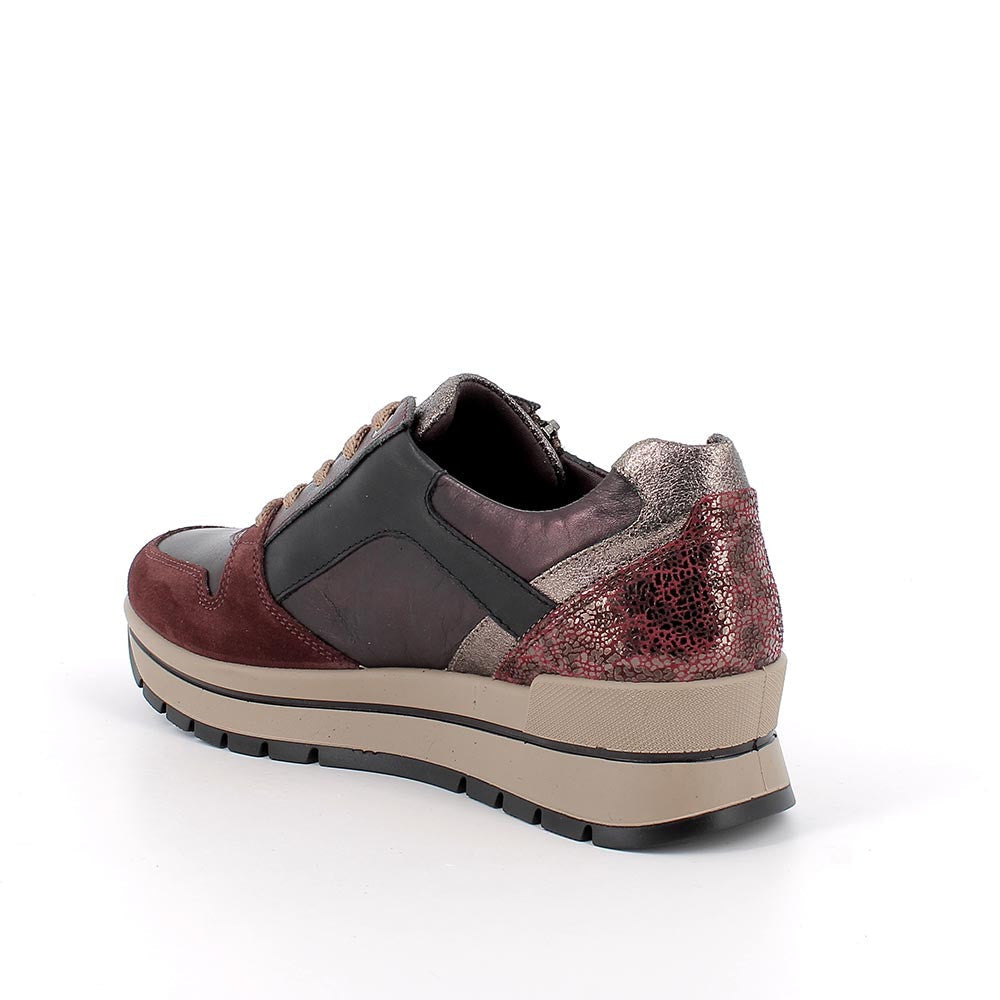 Igi&co Sneakers da donna bordeaux con zip (memory foam) - Igi&co