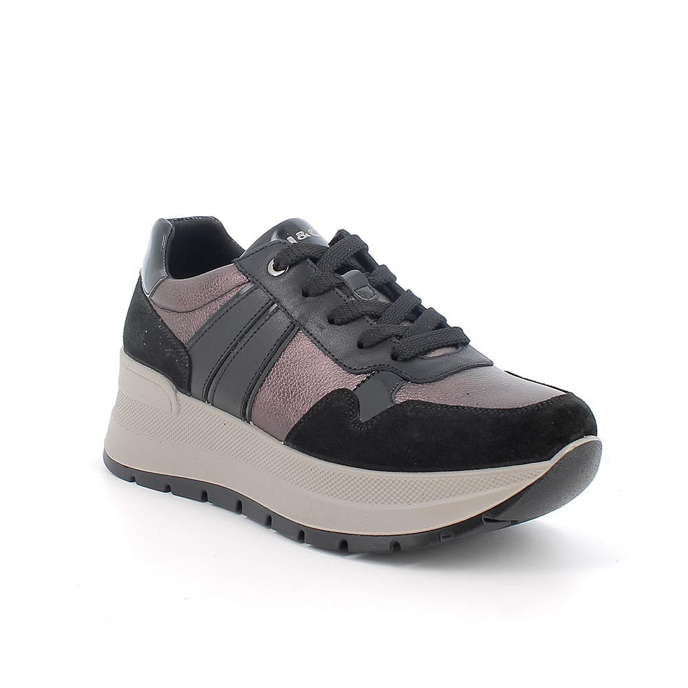 Igi&co Sneakers da donna con zeppa - nero e marrone - Igi&co