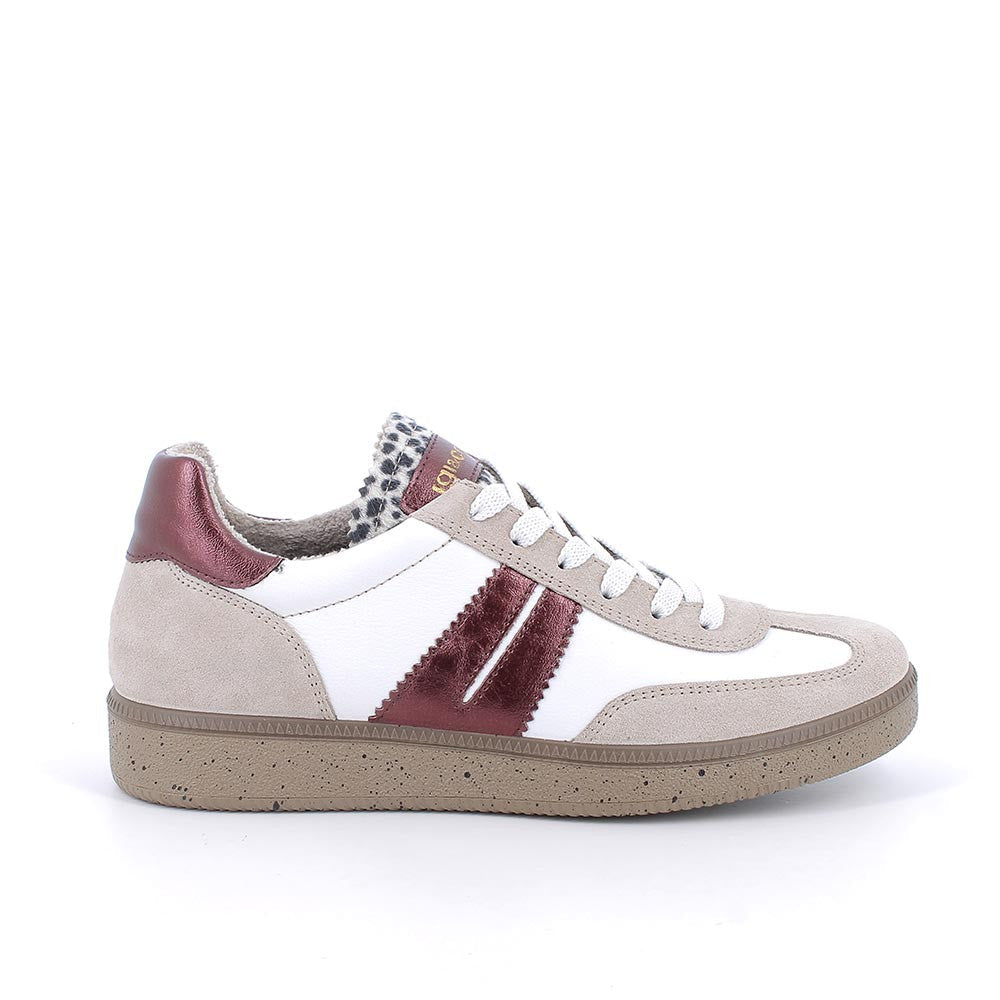 Igi&co Sneakers da donna bianca e beige con dettaglio leopardato - Igi&co