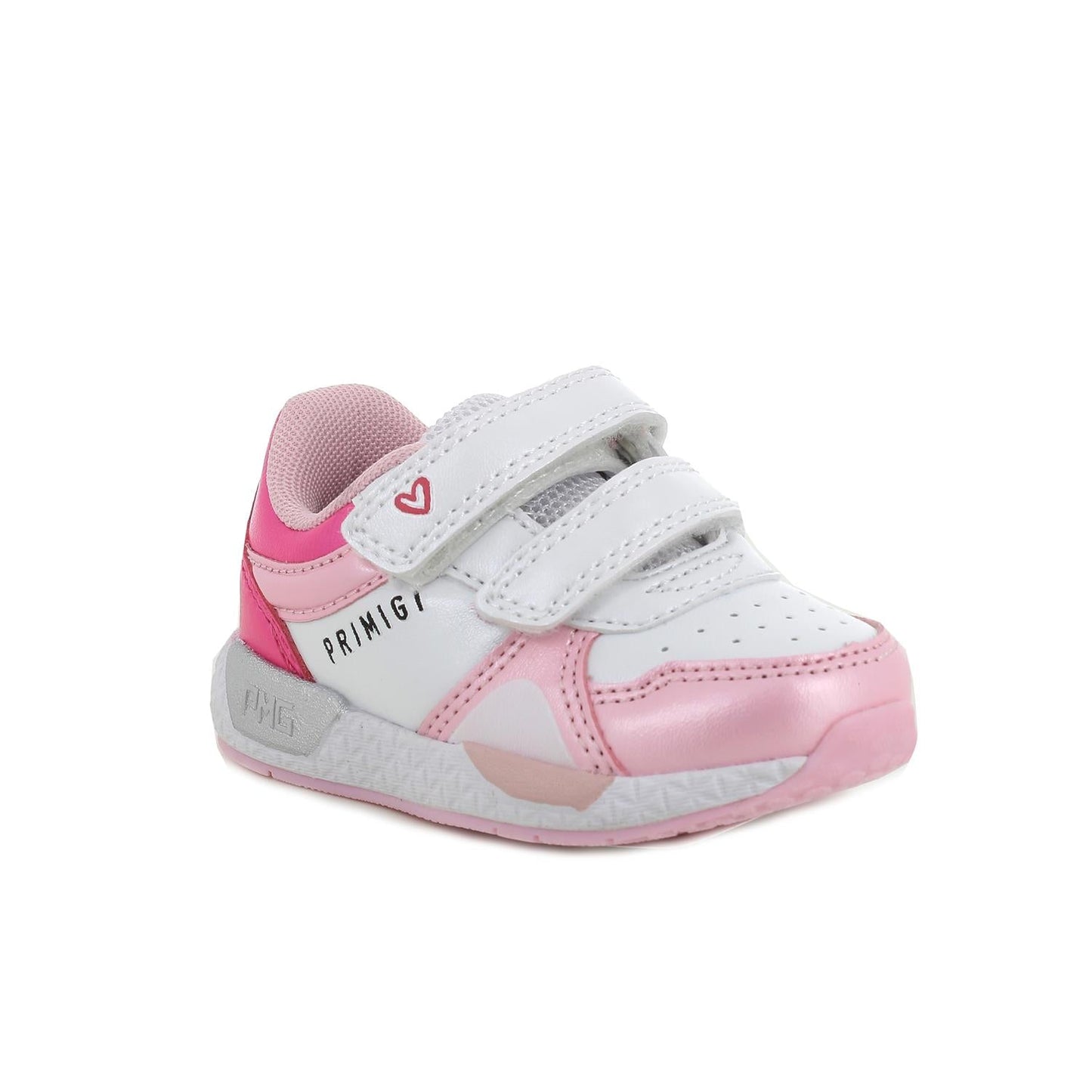 Primigi Sneakers chiusura a strappo - bianco grigio rosa - Primigi