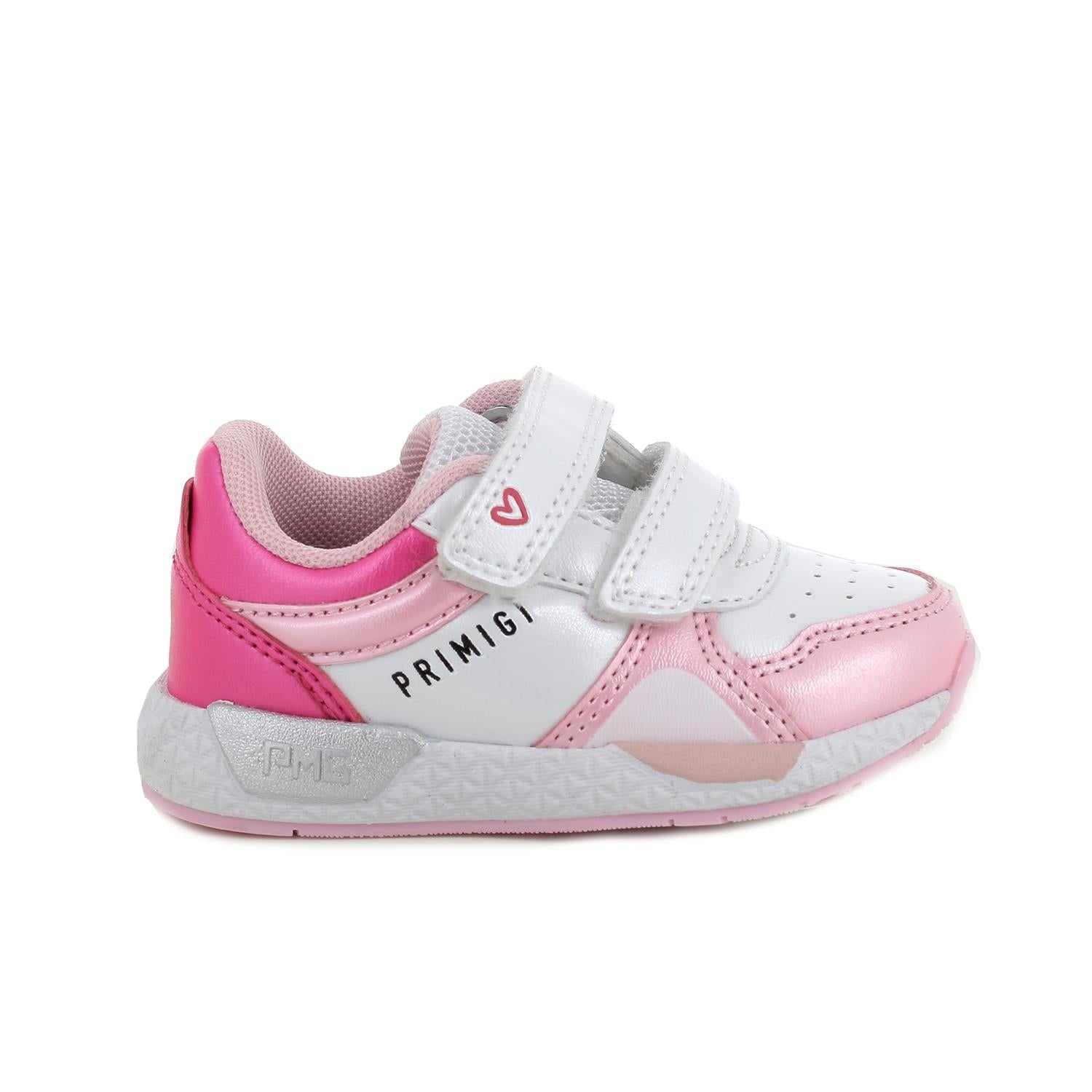 Primigi Sneakers chiusura a strappo - bianco grigio rosa - Primigi