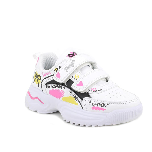 Primigi Sneakers da bambina bianca con scritte - chiusura strap - Primigi