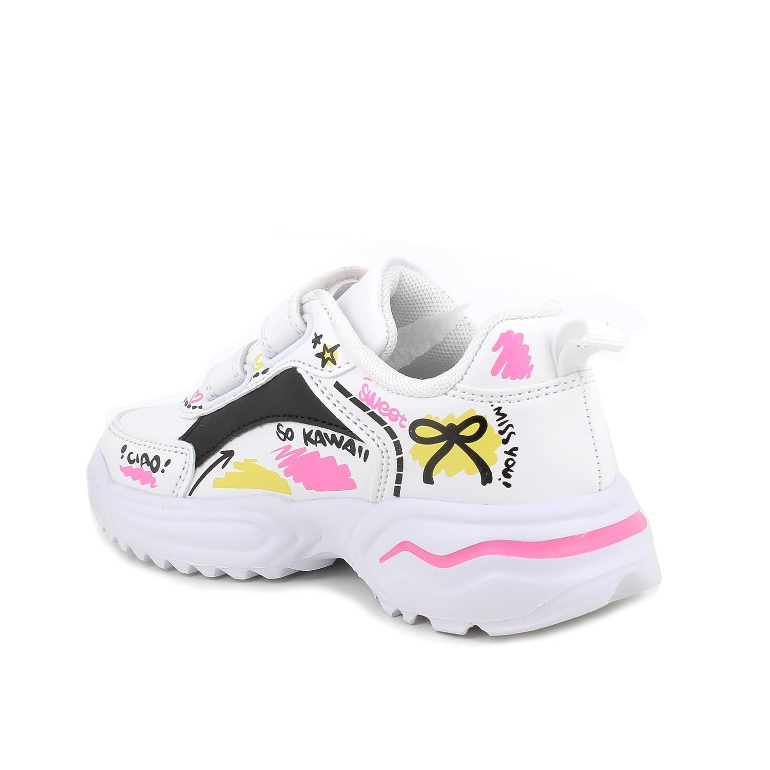 Primigi Sneakers da bambina bianca con scritte - chiusura strap - Primigi